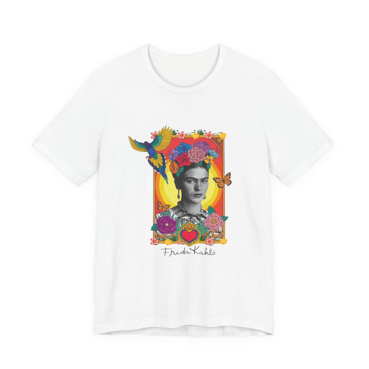 Frida Kahlo Hummingbird Golden Frame T-Shirt