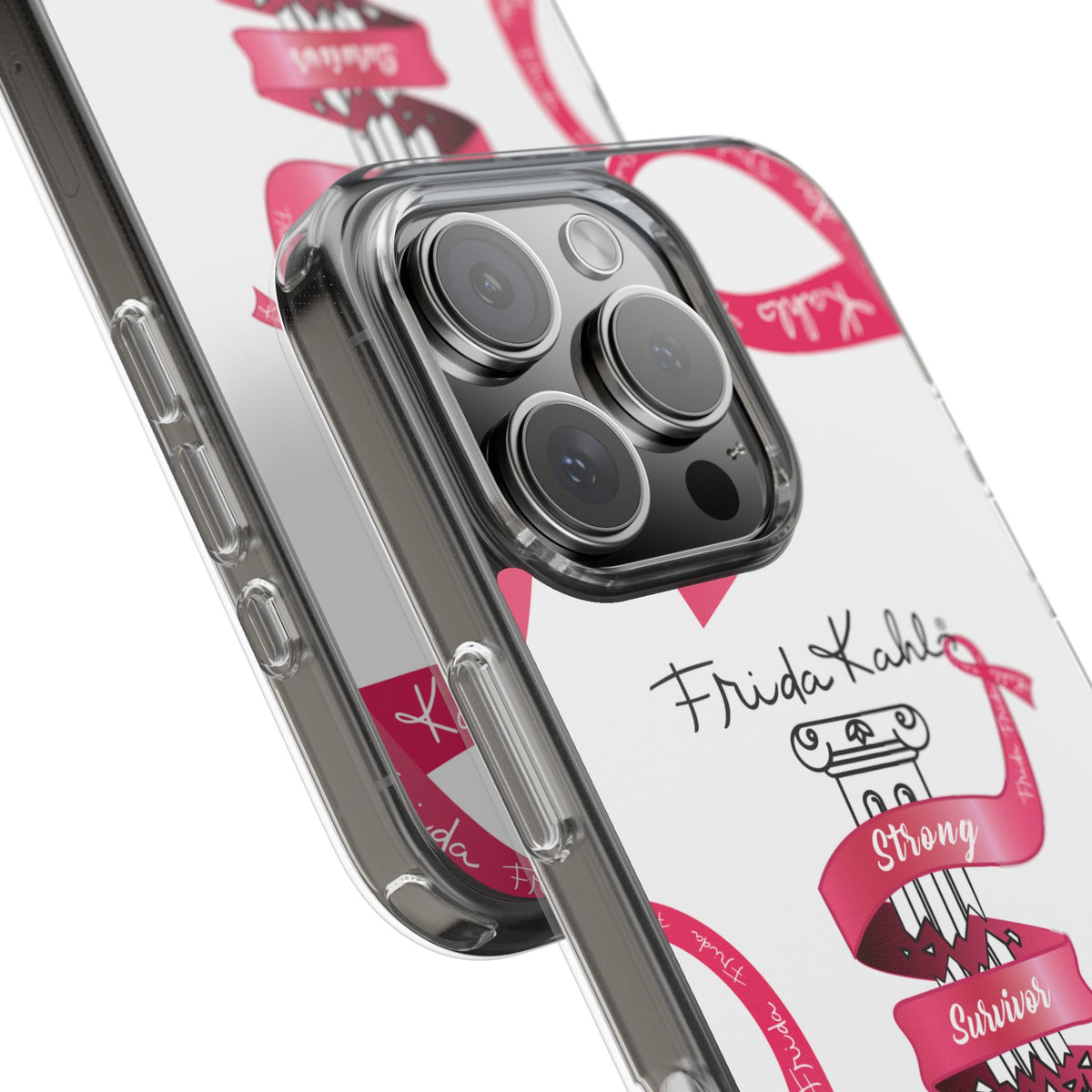 Frida Kahlo Pink Ribbon Banner iPhone Case - Breast Cancer Awareness