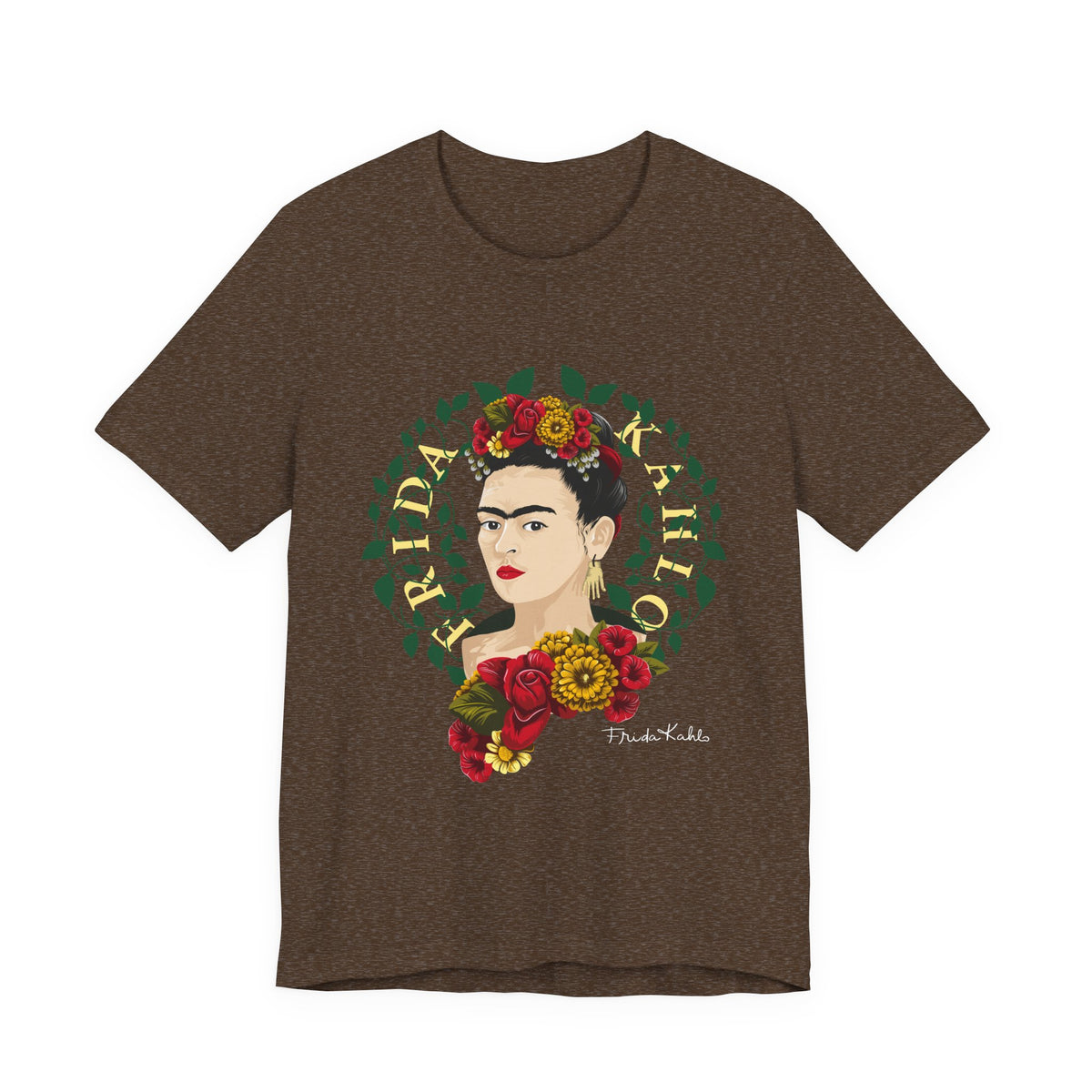 Frida Kahlo Floral Wreath Portrait T-Shirt