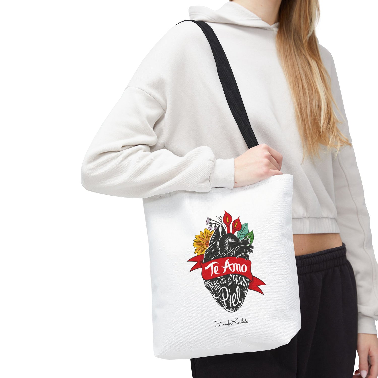 Frida Kahlo - "Te Amo Más Que Mi Propia Piel" - Inspired Anatomical Heart Tote Bag