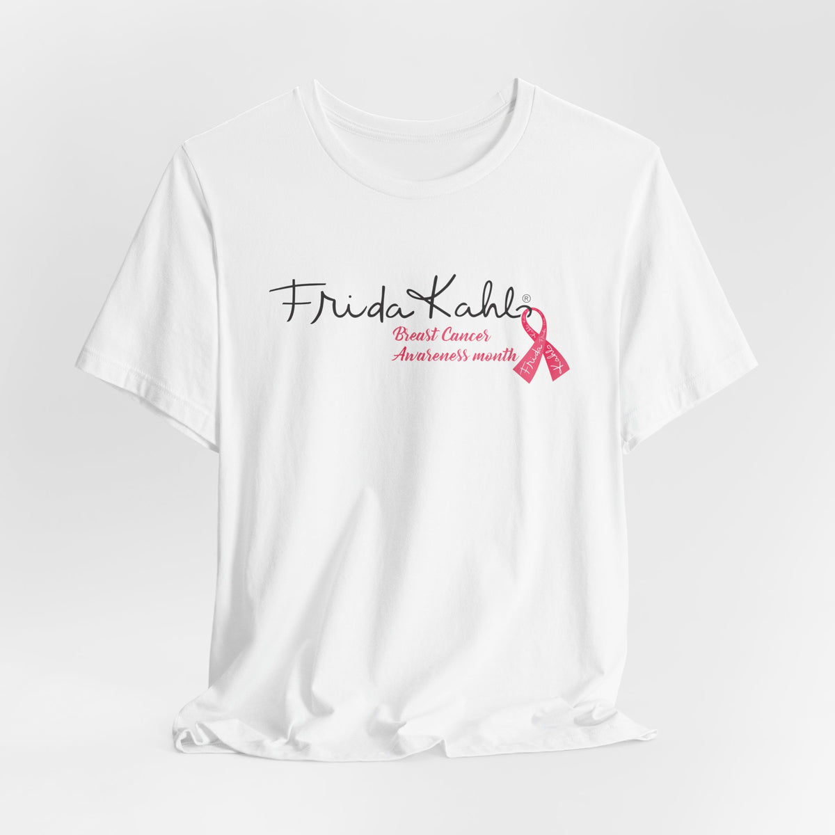Frida Kahlo Signature Pink Ribbon Breast Cancer Awareness T-Shirt