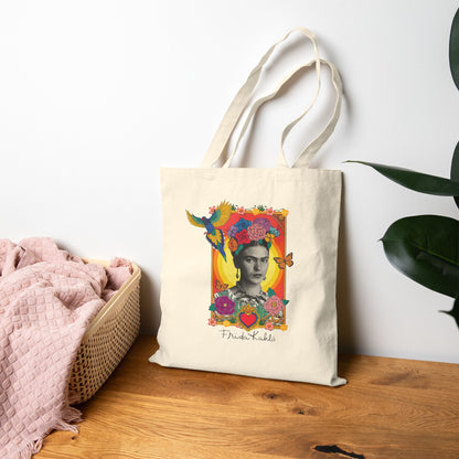 Canvas Tote Bag - Frida Kahlo Collection, Iconic Portraits and Vibrant Colors