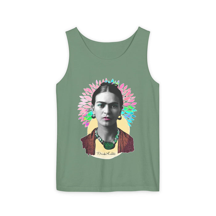 Frida Kahlo Flower Halo Portrait Tank Top
