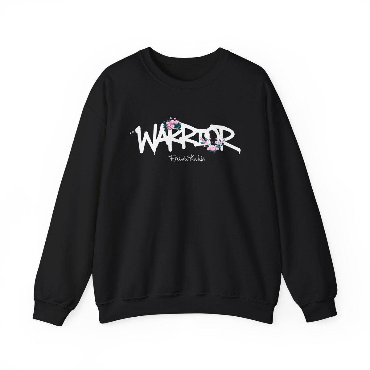 Frida Kahlo Warrior White Graffiti Breast Cancer Awareness Sweatshirt