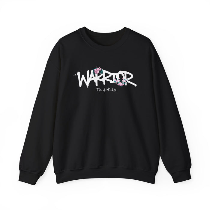 Frida Kahlo Warrior White Graffiti Breast Cancer Awareness Sweatshirt