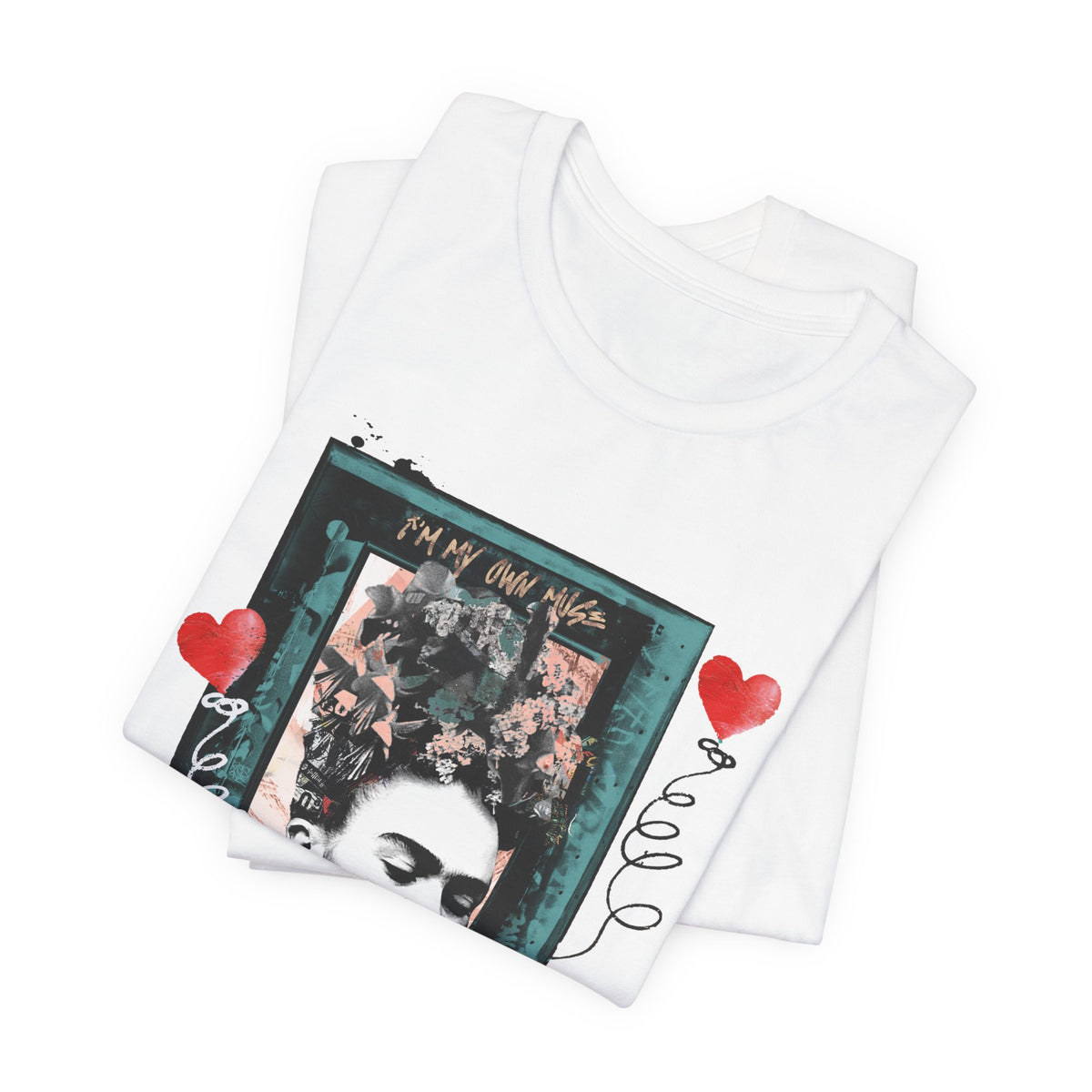 Frida Kahlo Vintage Frame Hearts T-Shirt