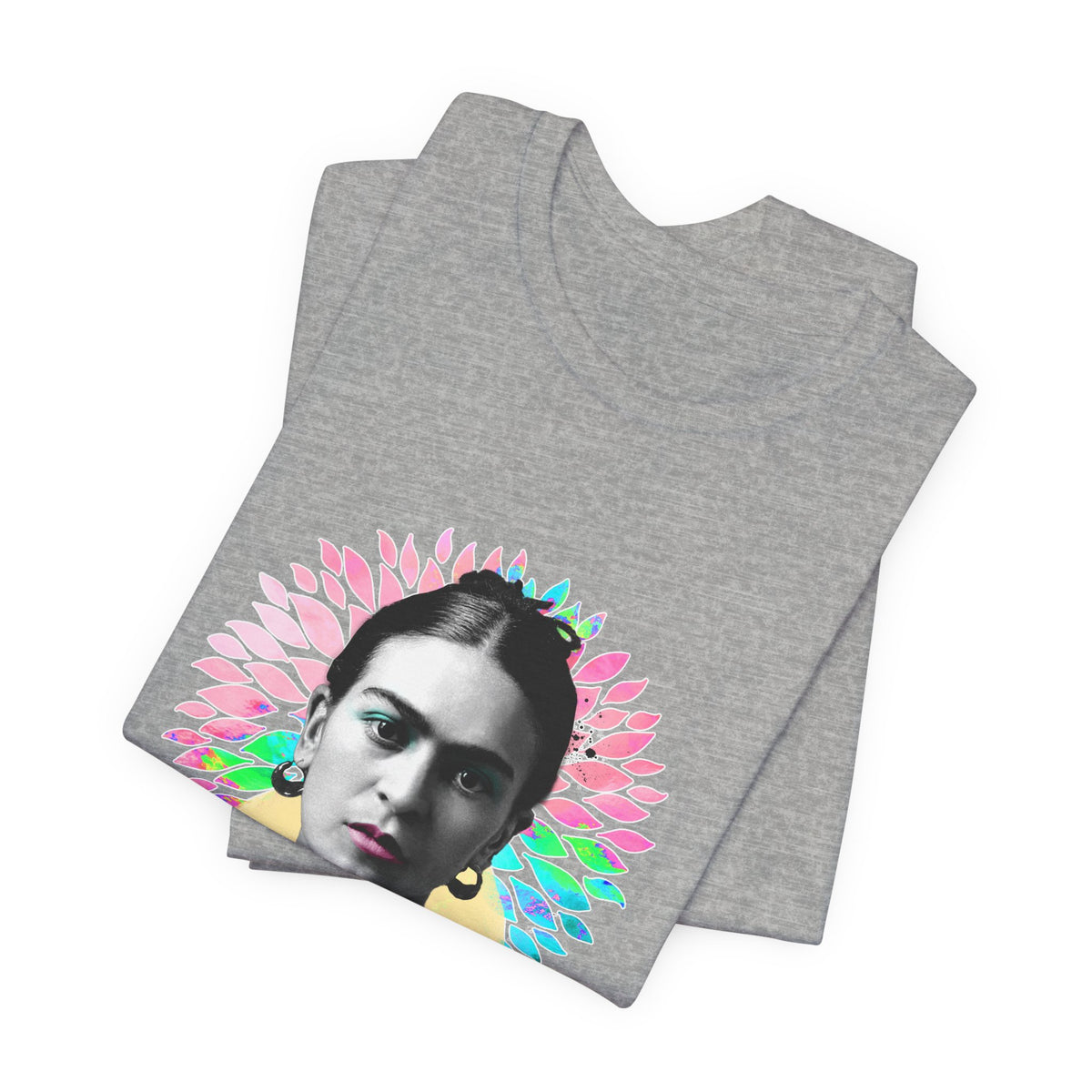 Frida Kahlo Flower Halo Portrait T-Shirt