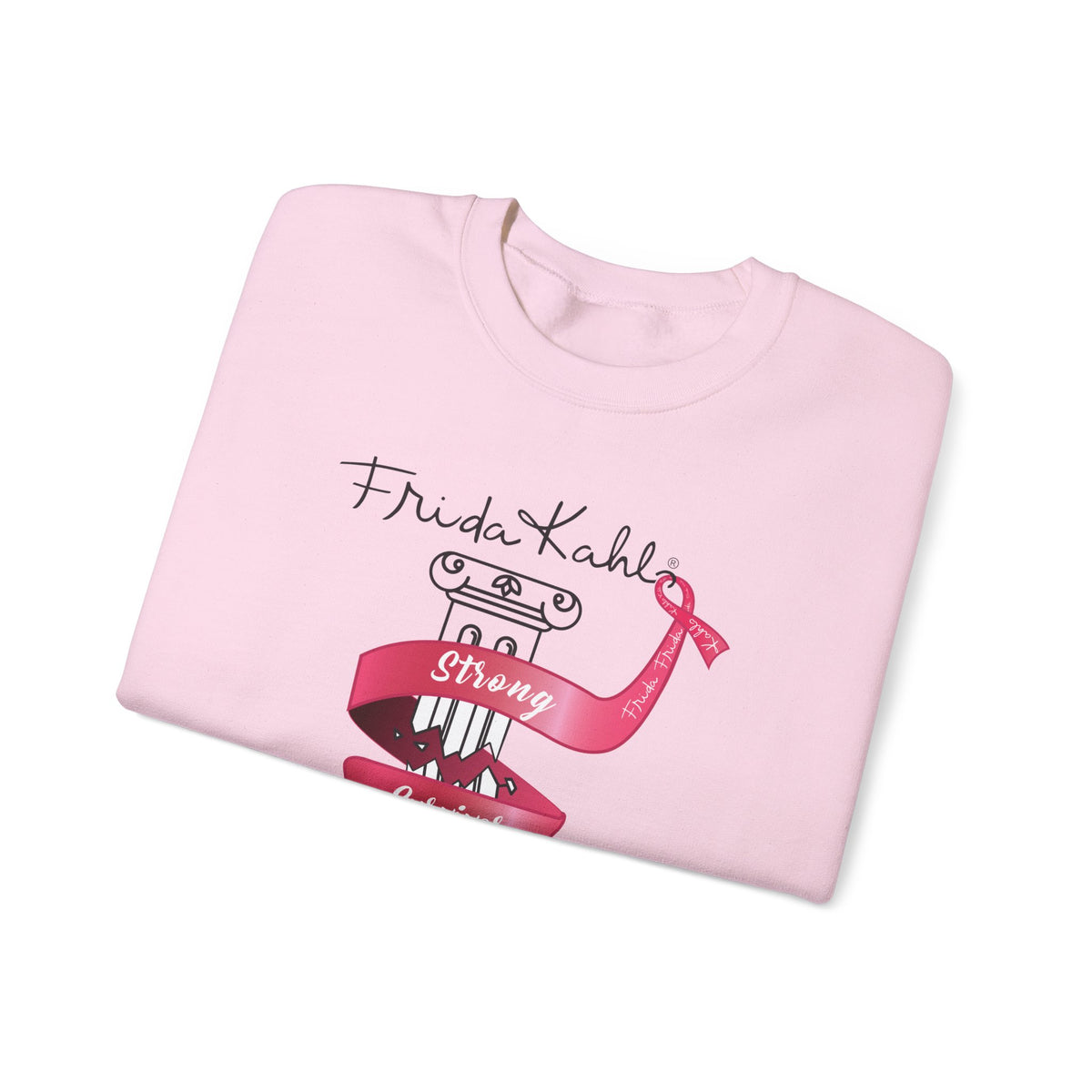 Frida Kahlo Pink Ribbon Banner Breast Cancer Awareness Sweatshirt