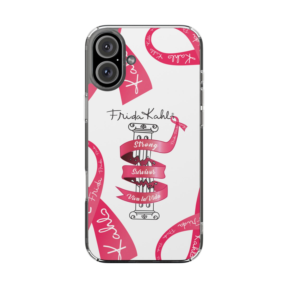 Frida Kahlo Pink Ribbon Banner iPhone Case - Breast Cancer Awareness